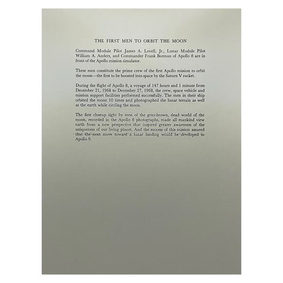 Vintage Apollo 8 NASA Astronauts Photo Lovell Anders Borman 1968 - Picture 3 of 4